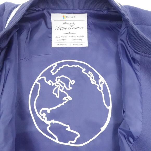 Microsoft Jacket Mens Large Team France MACH Varsity Bomber Embroidered - Picture 13 of 16